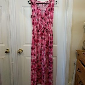 Pink maxi dress.